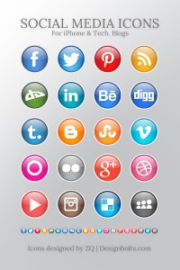 Free High Quality Social Media Icons For iPhone & Technology Blogs