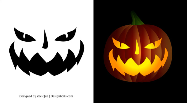 10 Free Printable Scary Pumpkin Carving Patterns Stencils Ideas 2014