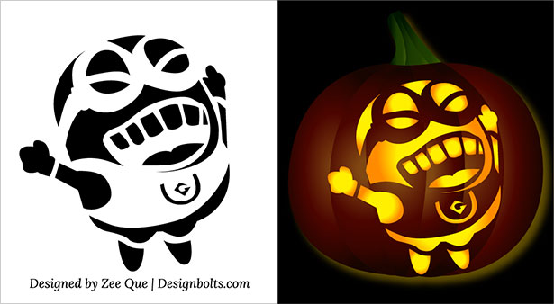 5 Free Halloween Minion Pumpkin Carving Stencils Patterns Ideas 