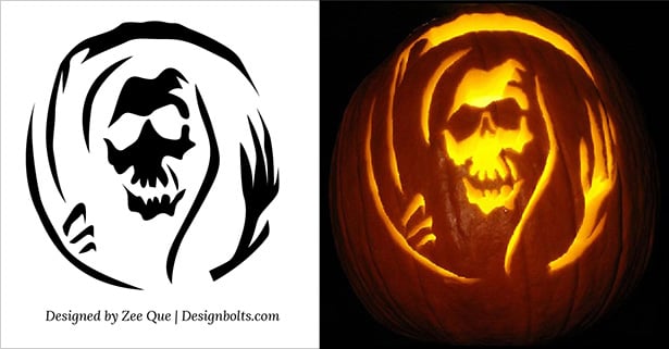 10 Free Halloween Scary Pumpkin Carving Patterns Stencils