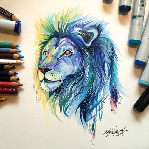 50+ Inspiring Color Pencil Drawings of Animals By Katy
