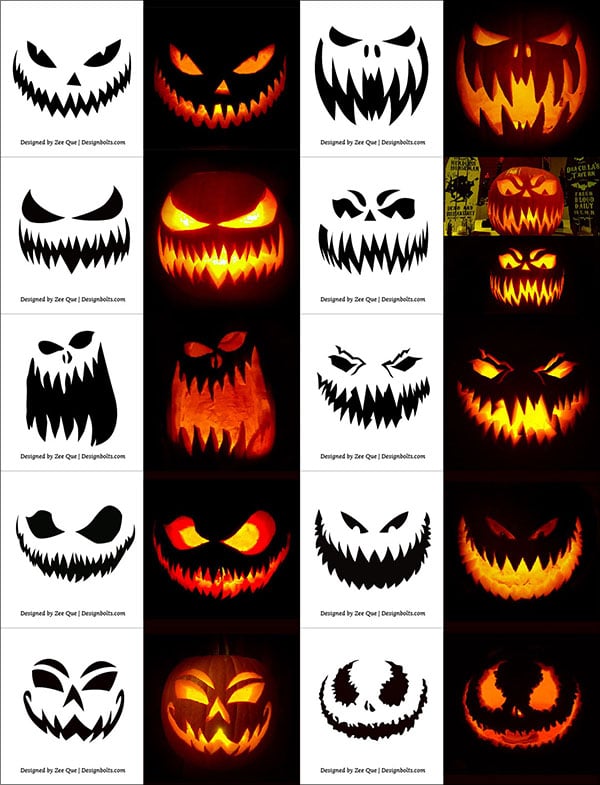 Scary Pumpkin Carving Ideas Printable