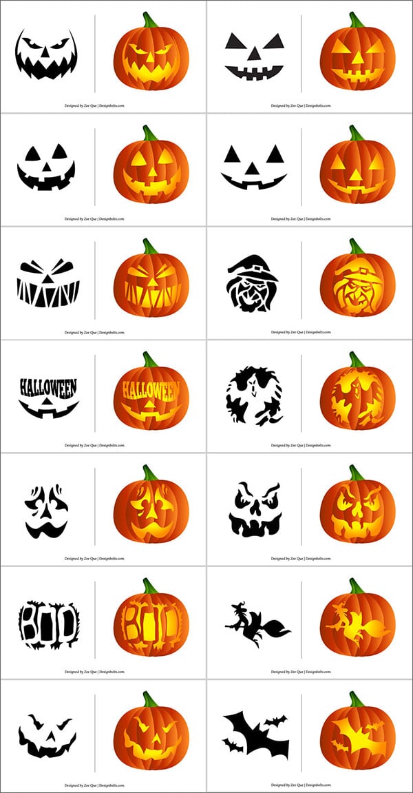 Cute Pumpkin Carving Templates Free Printable For Girls