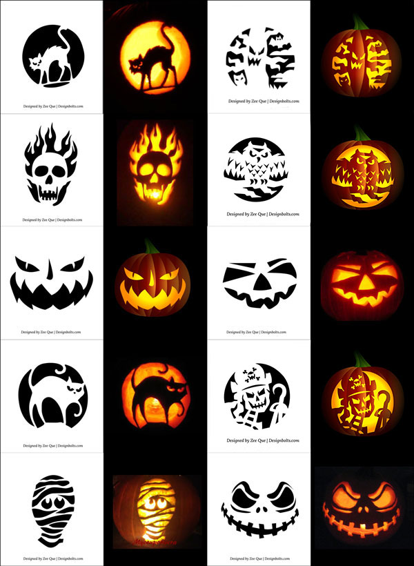 Scary Pumpkin Carving Stencils Printable