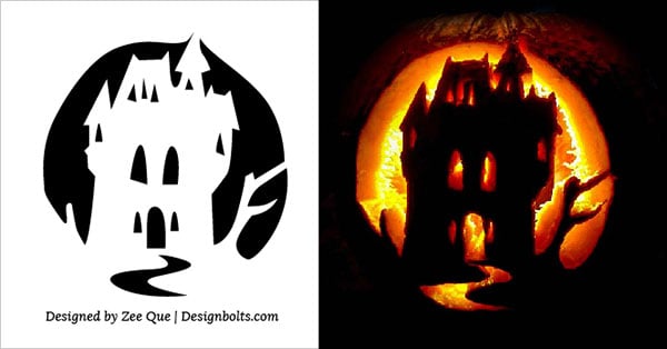 5 Free Scary Halloween Pumpkin Carving Stencils Designs Printable 