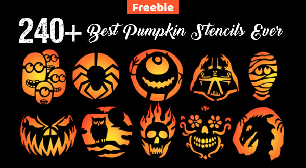 10 Free Easy Halloween Pumpkin Carving Stencils Patterns Print 