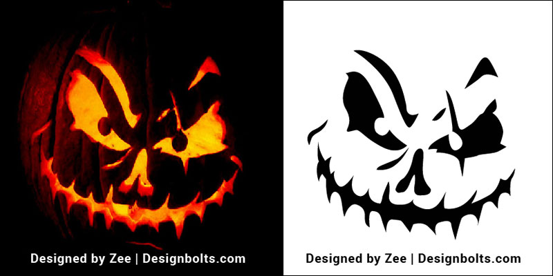 10 Free Scary Halloween Pumpkin Carving Stencils Patterns Ideas 2018 