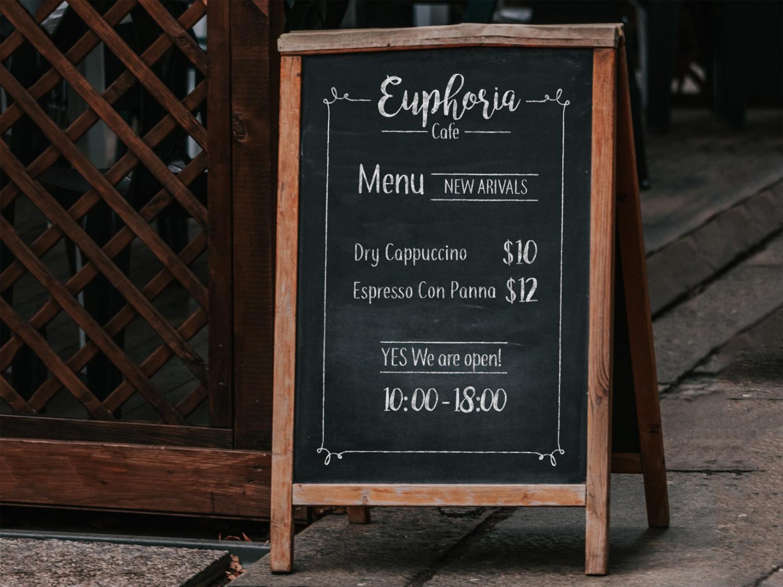 Free Wooden A Stand Chalkboard Menu Mockup Psd Designbolts