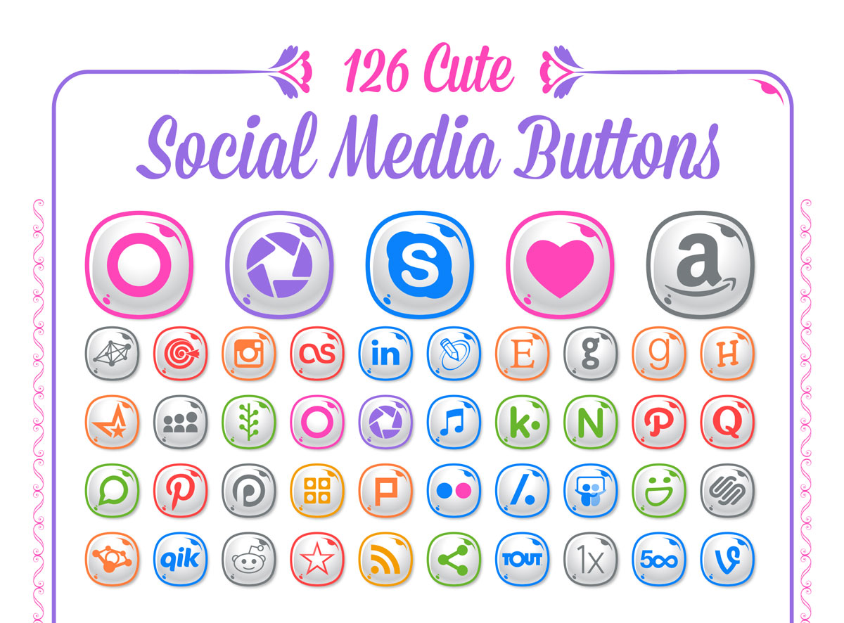 126 Free Social Media Buttons | 256 Px PNGs & Vector Ai File – Designbolts