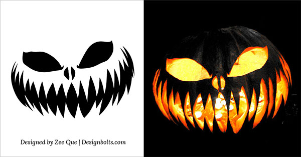 10 Free Scary Halloween Pumpkin Carving Patterns / Stencils & Ideas ...