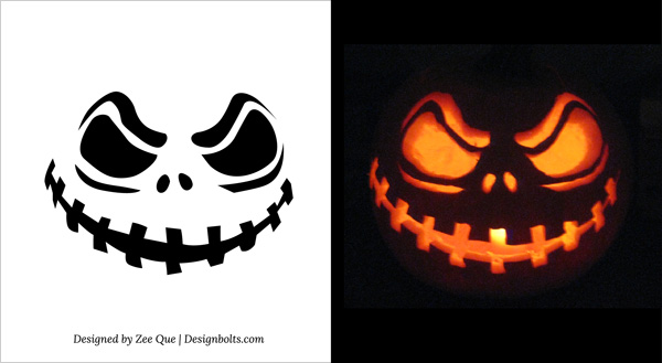 Free Printable Scary Face Pumpkin Stencils