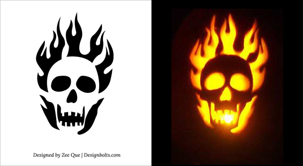 10 Free Halloween Scary Cool Pumpkin Carving Stencils / Patterns