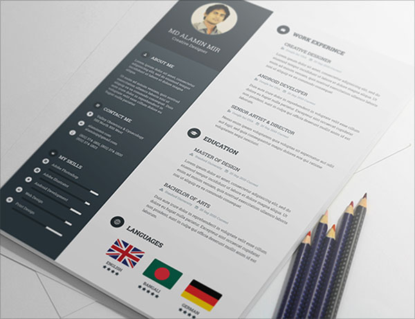 free indesign resume template