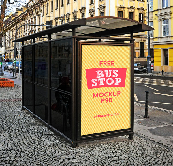 Get Bus Stop Mockup Free Psd Design