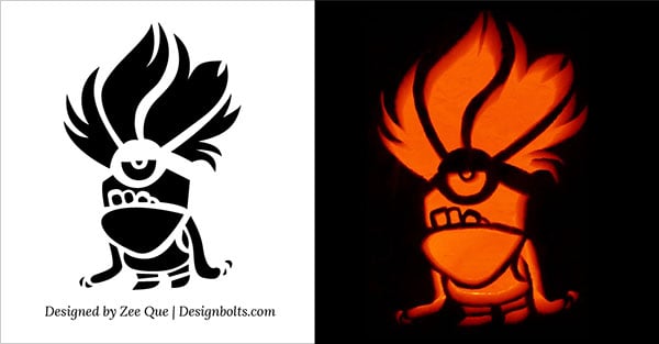 10 Best Free Minion Pumpkin Carving Stencils Patterns Ideas For 