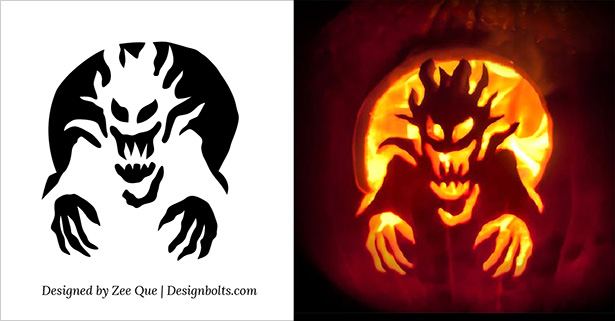 Free Printable Scary Pumpkin Carving Template - Printable Templates Free