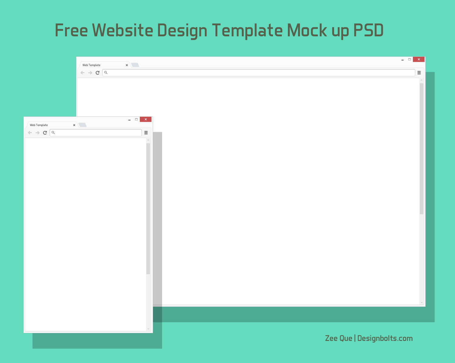 Free Browser Website Design Template Mock Up Psd