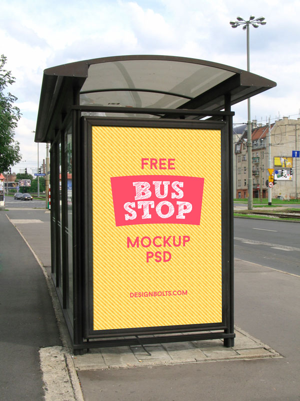 Download 2 Free HQ Outdoor Advertising Bus Shelter Mock-up PSD Files