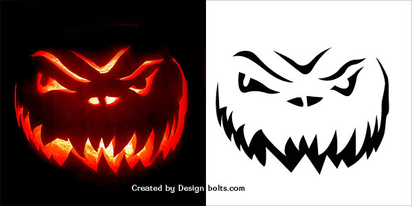 10 Free Halloween Scary Pumpkin Carving Stencils, Patterns, Templates ...