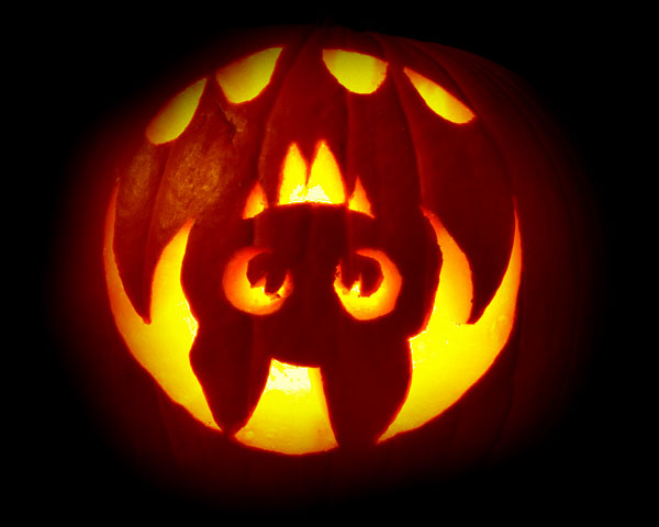 Spooky Bat Pumpkin Carving Pattern - Celebrating Halloween