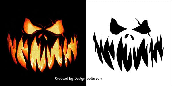 10 Free Scary Halloween Pumpkin Carving Patterns Stencils Printable 