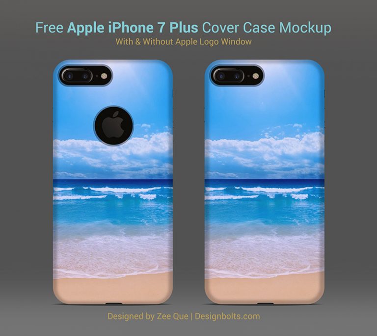 Download Free Apple iPhone 7 Plus Back Cover Case Mock-up PSD File