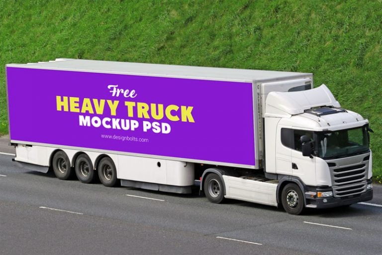 Download Free Vehicle Branding Heavy Duty Truck Mock-up PSD