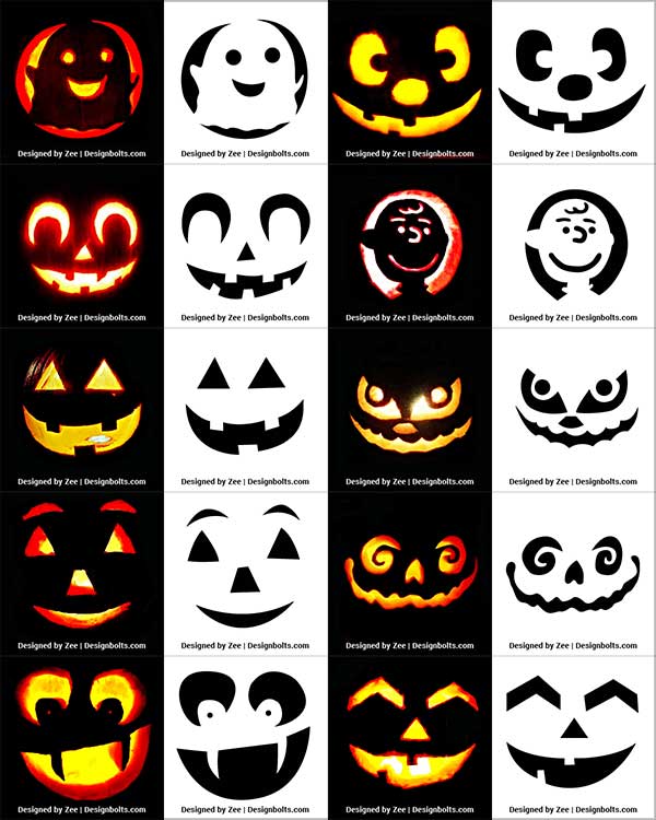 Cute Girly Pumpkin Carving Stencils