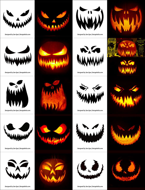 290+ Free Printable Halloween Pumpkin Carving Stencils, Patterns ...