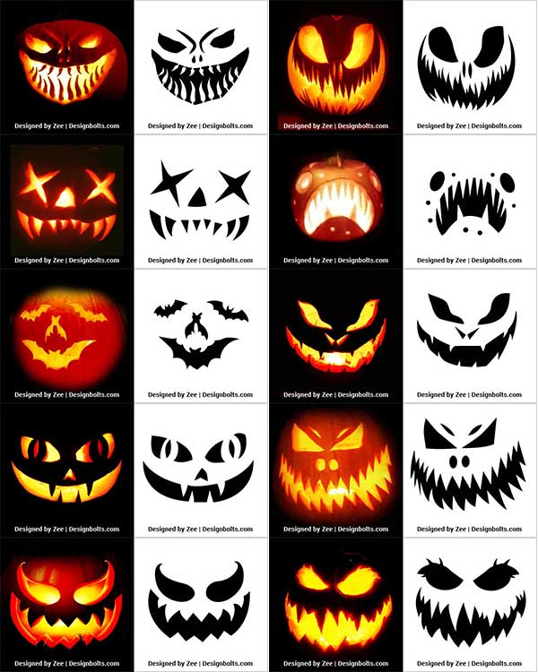 Scary Pumpkin Carving Templates Free Printable FREE PRINTABLE TEMPLATES