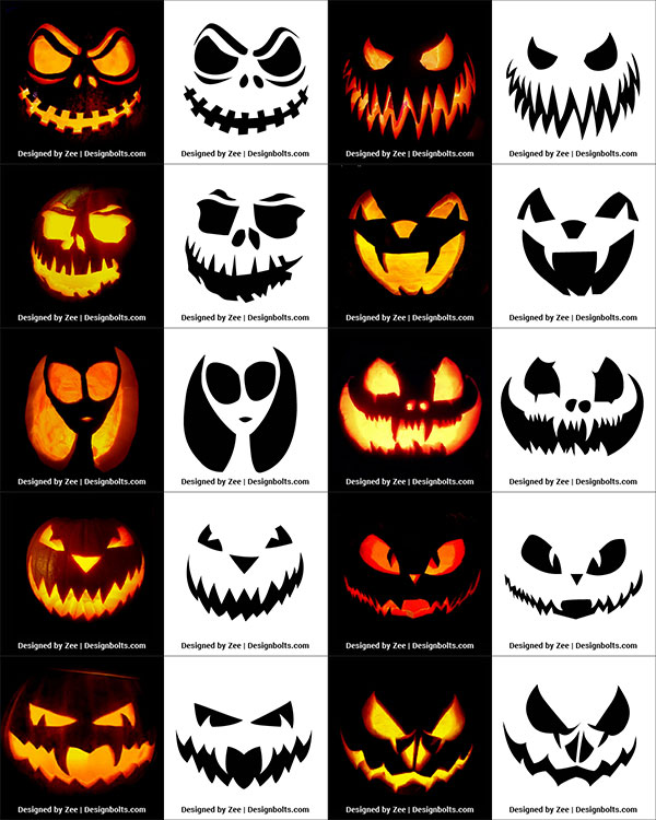 420 Free Printable Halloween Pumpkin Carving Stencils Patterns Designs Faces Ideas