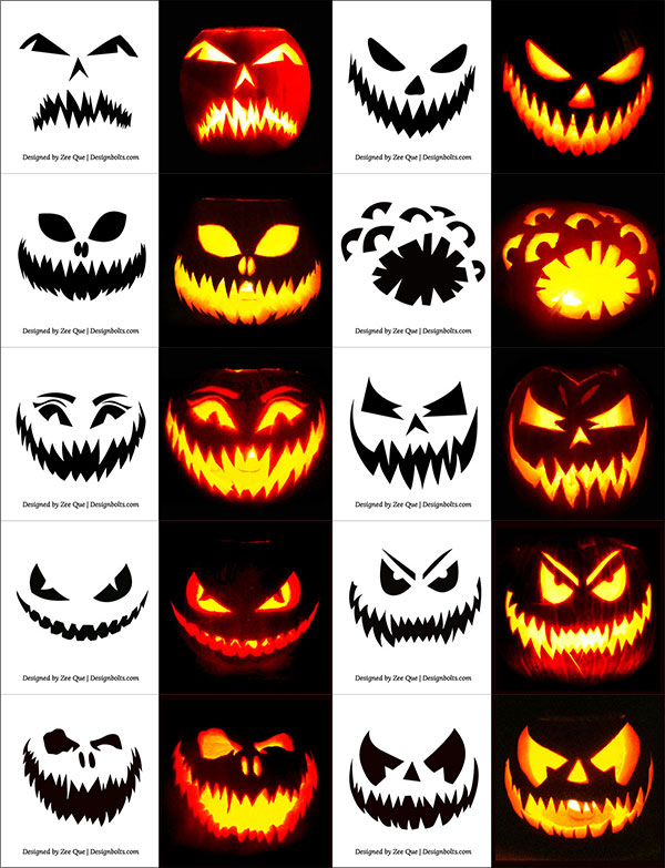 420 Free Printable Halloween Pumpkin Carving Stencils Patterns Designs Faces Ideas