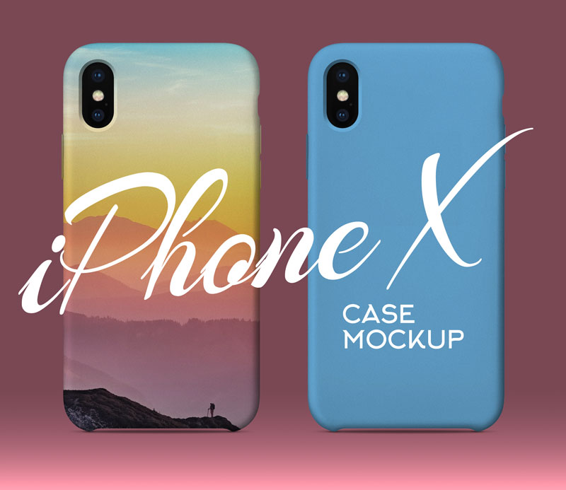 Download Free iPhone X Silicon Case Back Cover Mockup PSD