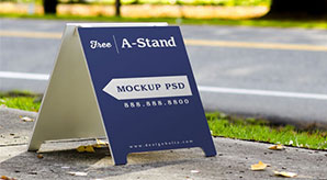 Download Free Outdoor Advertising Roadside A Stand Mockup Psd PSD Mockup Templates