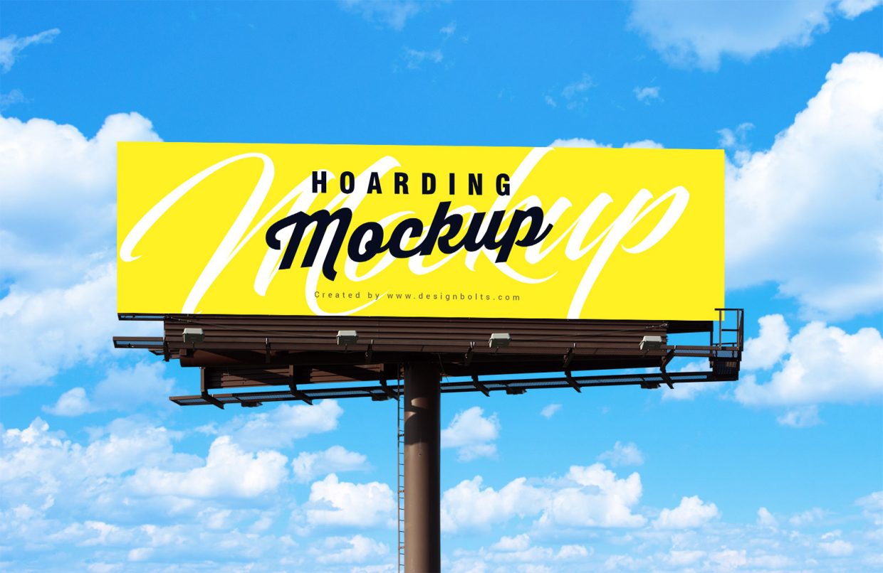 Download Free Outdoor Advertisement Blank Hoarding / Billboard Mockup PSD