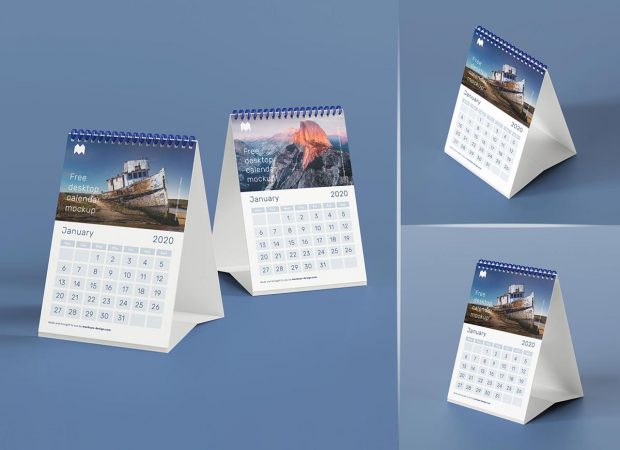 30 Best Free Table, Desk Tent & Wall Calendar Mockup PSD Files