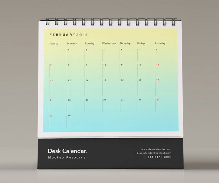 30 Best Free Table, Desk Tent & Wall Calendar Mockup PSD Files