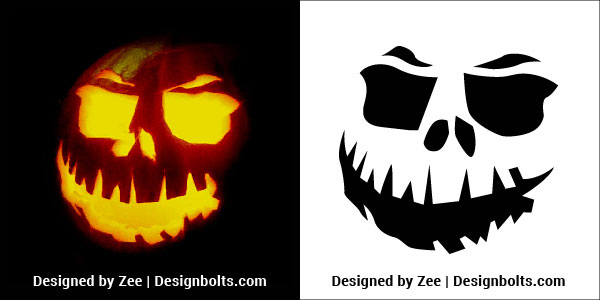 10 Free Scary Halloween Pumpkin Carving Stencils, Patterns, Faces ...