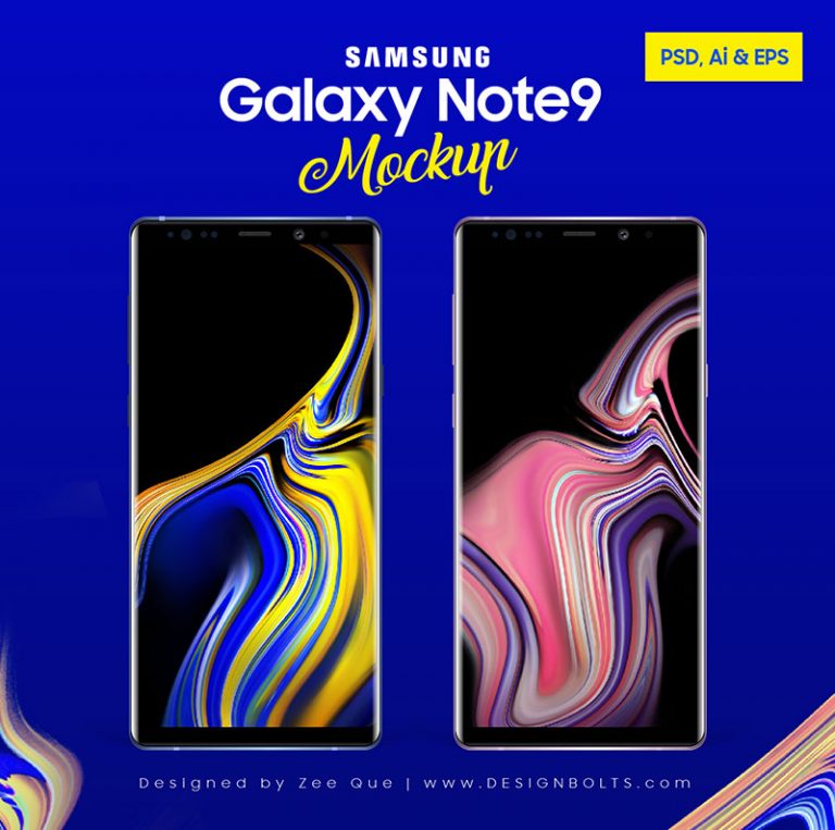 Download Free Samsung Galaxy Note 9 Mockup PSD & Vector Ai, EPS