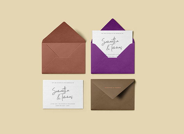 Premium PSD | Greeting Card With Envelope Mockup Classy Invitation Card