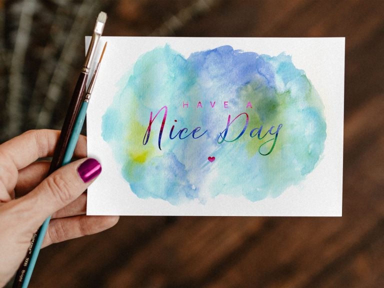 Download Free Watercolor Painting Greeting Card Mockup PSD ...