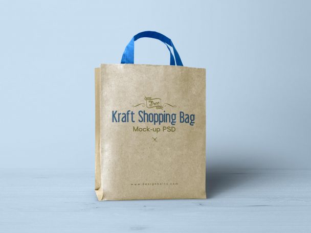 Free Kraft Paper Shopping Bag Mockup PSD | Designbolts