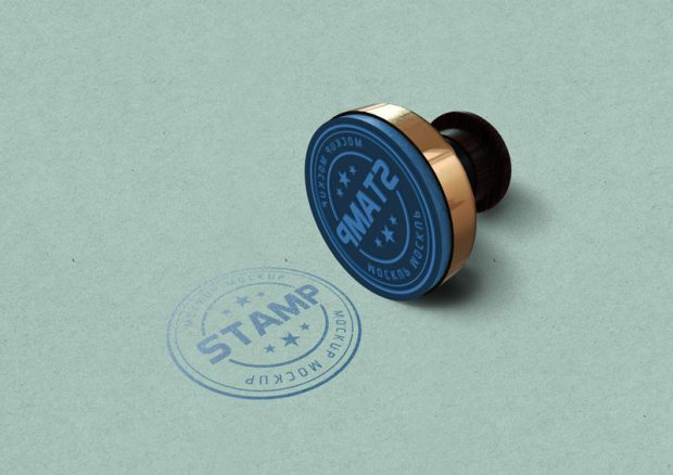 Download Free Round Stamp Mockup PSD | Designbolts