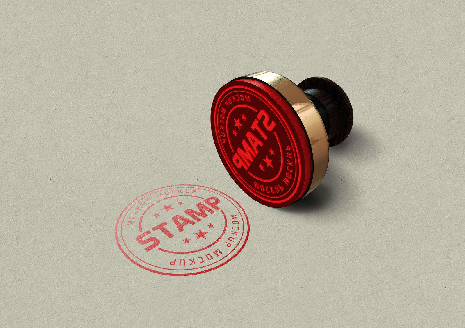Download Free Round Stamp Mockup PSD | Designbolts
