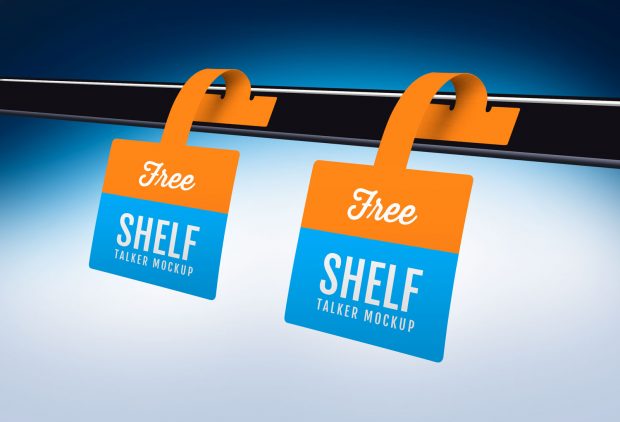 Download Free Shelf Talker Wobbler Mockup PSD | Designbolts