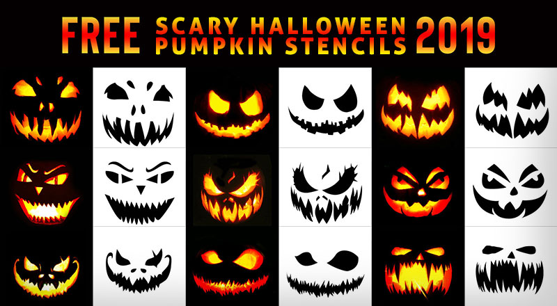 10 Free Scary Halloween Pumpkin Carving Stencils Patterns Ideas 19 Jack O Lantern Faces Images Designbolts