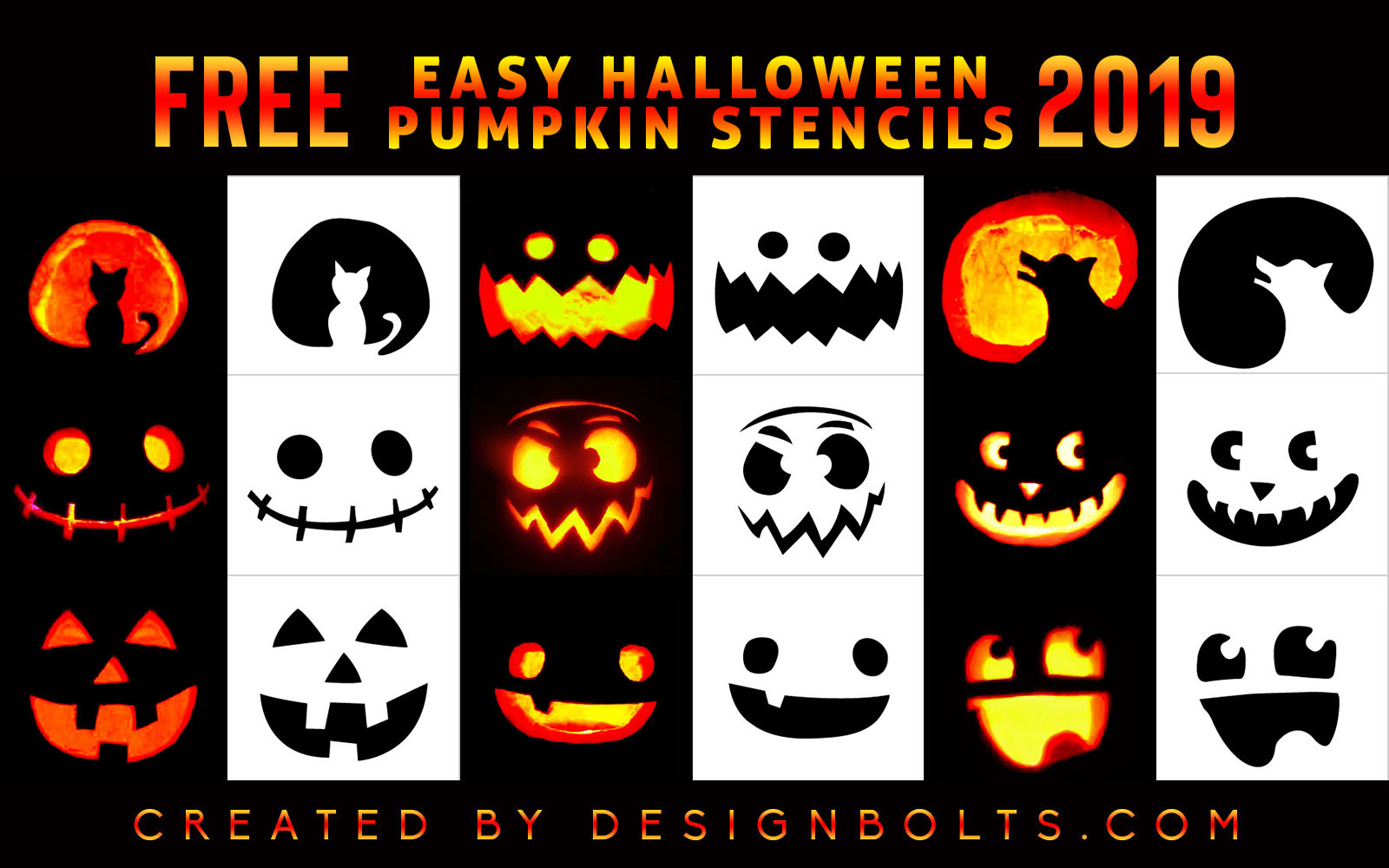 10 Very Easy Halloween Pumpkin Carving Stencils Ideas Patterns For