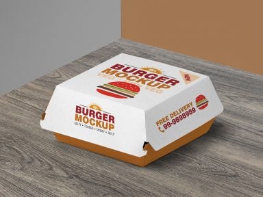 Free Burger Packaging Mockup PSD - Designbolts