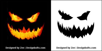 10 Free Scary Halloween Pumpkin Carving Stencils, Faces, Templates ...