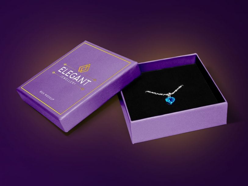 Free Jewelry Box Packaging Mockup PSD | Designbolts